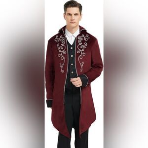 Medieval Steampunk Men Stand Collar Tailcoat Devil Vampire Cosplay Costume